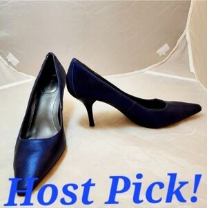 Calvin Klein Dolly Blue Leather Heels Pumps Women's 6.5 M Career Office Formal